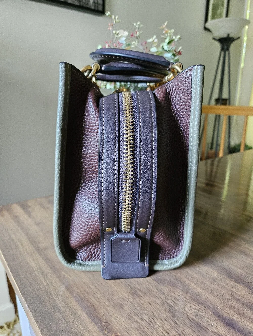 Coach Olive/ Oxblood Rogue 25 Bag - Picture 3 of 11
